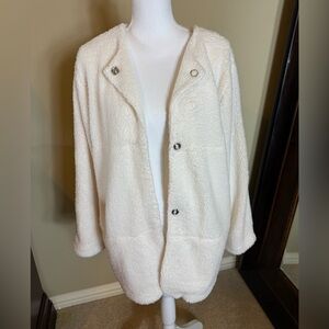 Kate & Sam Women's White Fleece Jacket size large